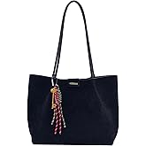 POAPRRD Suede Tote Bags for Women Suede Purse Trendy Shoulder Handbag Slouchy Tote Bag with Zipper Bag