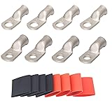 4 Pack 2 AWG 3/8 & 2 AWG 5/16 Lugs,Tinned Copper