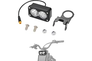 IUVWISN Headlight Kit 20W 6000-6500K Led Light Bar Compatible Fit for Ridstar Q20 Ebike 3-Pin Dual Beam E Bike Front Light Wa
