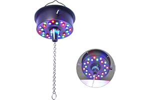 DGLIANYA 5 RPM-9 RPM Adjustable Mirror Ball Rotating Motor with 24 RGB Led Light for 4 6 8 12" Disco Balls (Not Include) for Party Decoration DJs Bands Pubs Nightclubs KTV (USB Powered/Battery Powered)