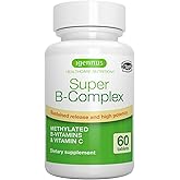 Igennus Super B-Complex Methylated B Vitamins, All Day Nutrient Delivery, Clean Label, MTHFR Supplement with Methylfolate & B12 Methylcobalamin, Vegan, Lab Verified, 60 Small Tablets