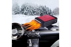 KINOWJI Car Heater,12V 200W Car Heater Fan 2 in 1 Heating Fan Defroster Demister Car Amplifier Cooling Fans Automotive Replacement Heater for Car SUV Truck Rv Trailer (Red Black)