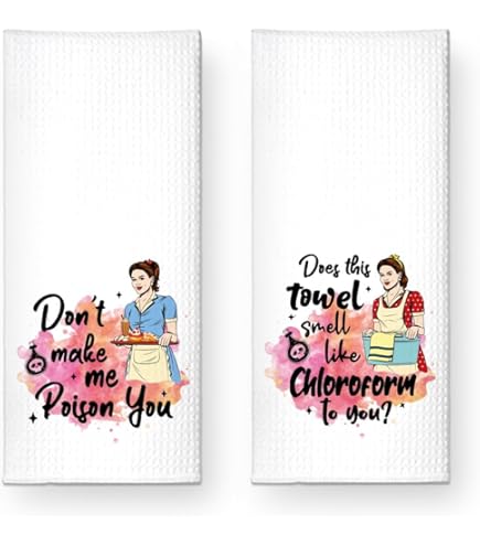 Lot De 4 Torchons De Cuisine Amusants En Microfibre Doux Avec Boucle De