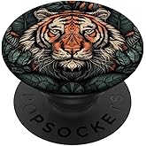 Tiger Jungle Leafs Boho PopSockets Adhesive PopGrip