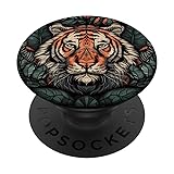 Tiger Jungle Leafs Boho PopSockets Standard PopGrip