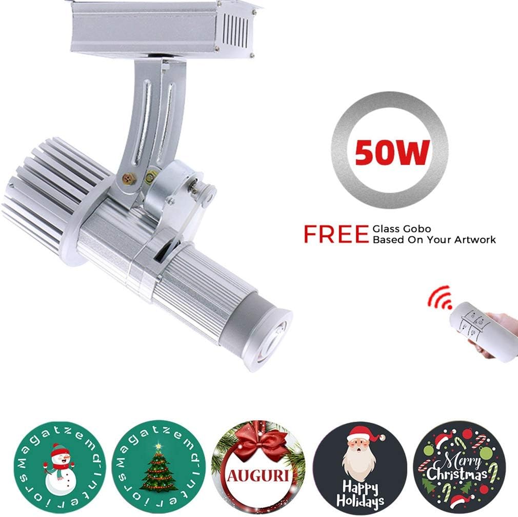 WUZHENG 50W LED GOBO Projector Light with Manual Zoom and Gyrating