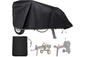CARLHIP Upgraded Log Splitter Cover 600D Waterproof Outdoor All Weather - Will not be blown away by the wind - additional reflective strip to prevent collision - Compatible with 15-40-ton Log Splitters