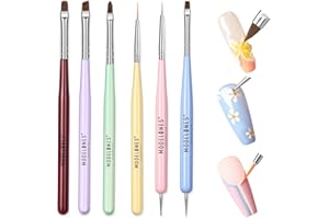 Modelones Nail Art Brushes Set, Nail Brush kit Gel Polish, Extension Gel, Liner, Clean up, Carving, Apex Building, Dotting Pens Professional Tools for Drawing Painting 3D Design Salon & DIY Use
