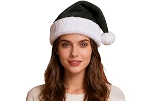 Santa Hat Xmas Holiday Hats for Adults Unisex Velvet Comfort Christmas Headwear Winter Thickened Thermal