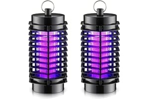 BRIRILINE Bug Zapper Indoor, Electric Mosquito Zapper, 4200V High Voltage Insect Catcher for Inside Home, Indoor Trap & Killer for Gnats, Moths, Fruit Fly (2PCS Black)