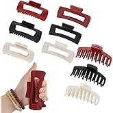 Soft Silicone Hair Clips: 9 Pcs Flexible Cozy Claw Clips For Women/Girl,matte hair clips for thick/thin