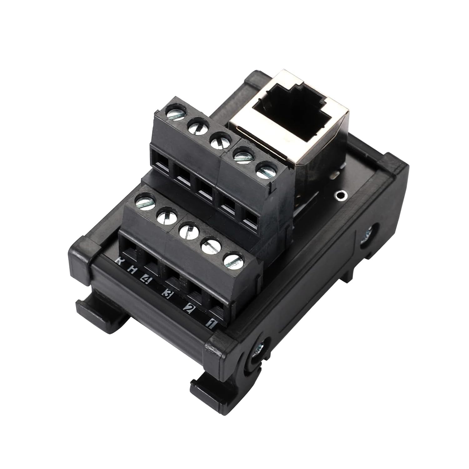 PENGLIN RJ45 8P8C DIN Rail Mount Ethernet Connector Distribution Breakout Board, 1 Way RJ45 Vertical Jack Connector
