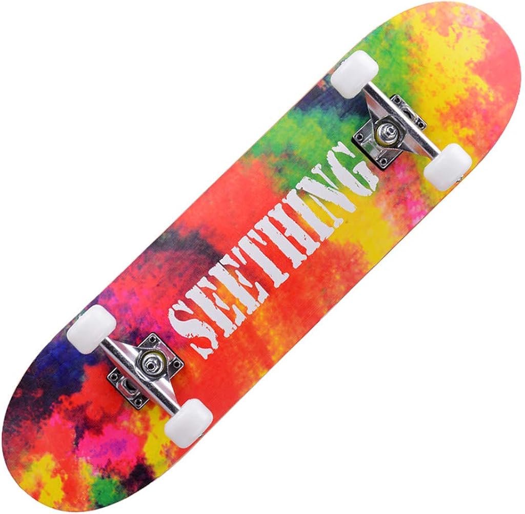 SportHome Standard Complete Skateboards 31x 8 Inch Longboard for Kids Adult Beginner Teen Girls Boys Kids Sports Outdoors: Clothing