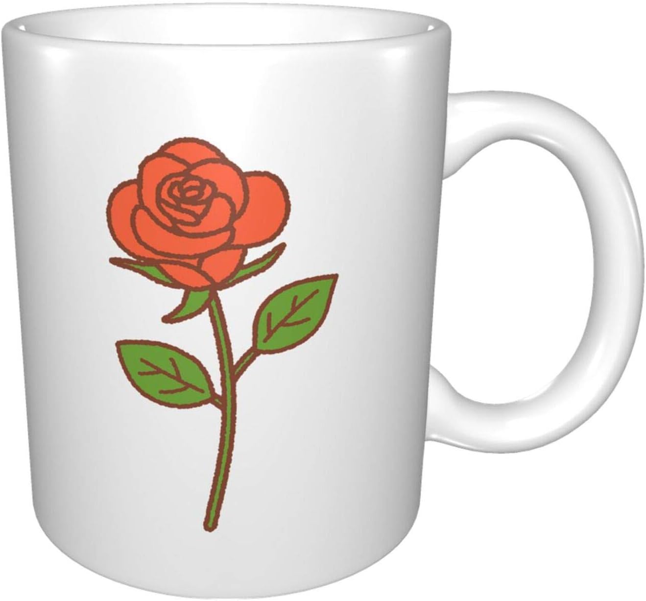 Amazon Co Jp バラのイラスト マグカップ セラミックカップ マグボトル コーヒーカップ 食器 耐熱 自宅 ミルク 広口タイプ シンプルデザイン おしゃれ 330ml ホーム キッチン