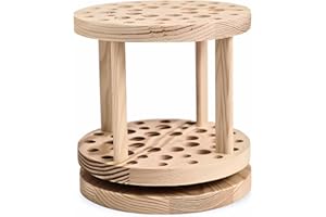 CRAFTING GORILLA Paint Brush Holder - Rotating Paint Brush Holder for Artist - Gift for Painters - Pine Wood Art Supply Organizer - Large Capacity Brush Organizer for Arts and Crafts.