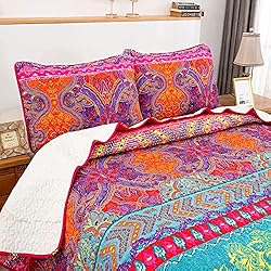 Bohemian Quilt Set Full/Queen, 3 Pieces Boho