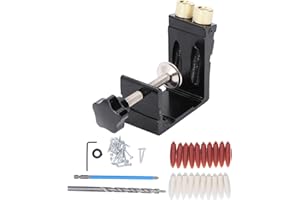 Aluminum Alloy Pocket Hole Jig Kit, Mini Woodworking Oblique Hole Locator with Flush Angled Corner Joints for DIY Home Projec