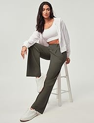 Ewedoos Wide Leg Pants Woman Stretchy Work Dress