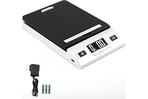 Acteck A-CK65BS 65LBx0.1OZ Digital Shipping Postal Scale with Batteries and AC Adapter, Black Silver