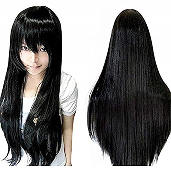 black cosplay wig