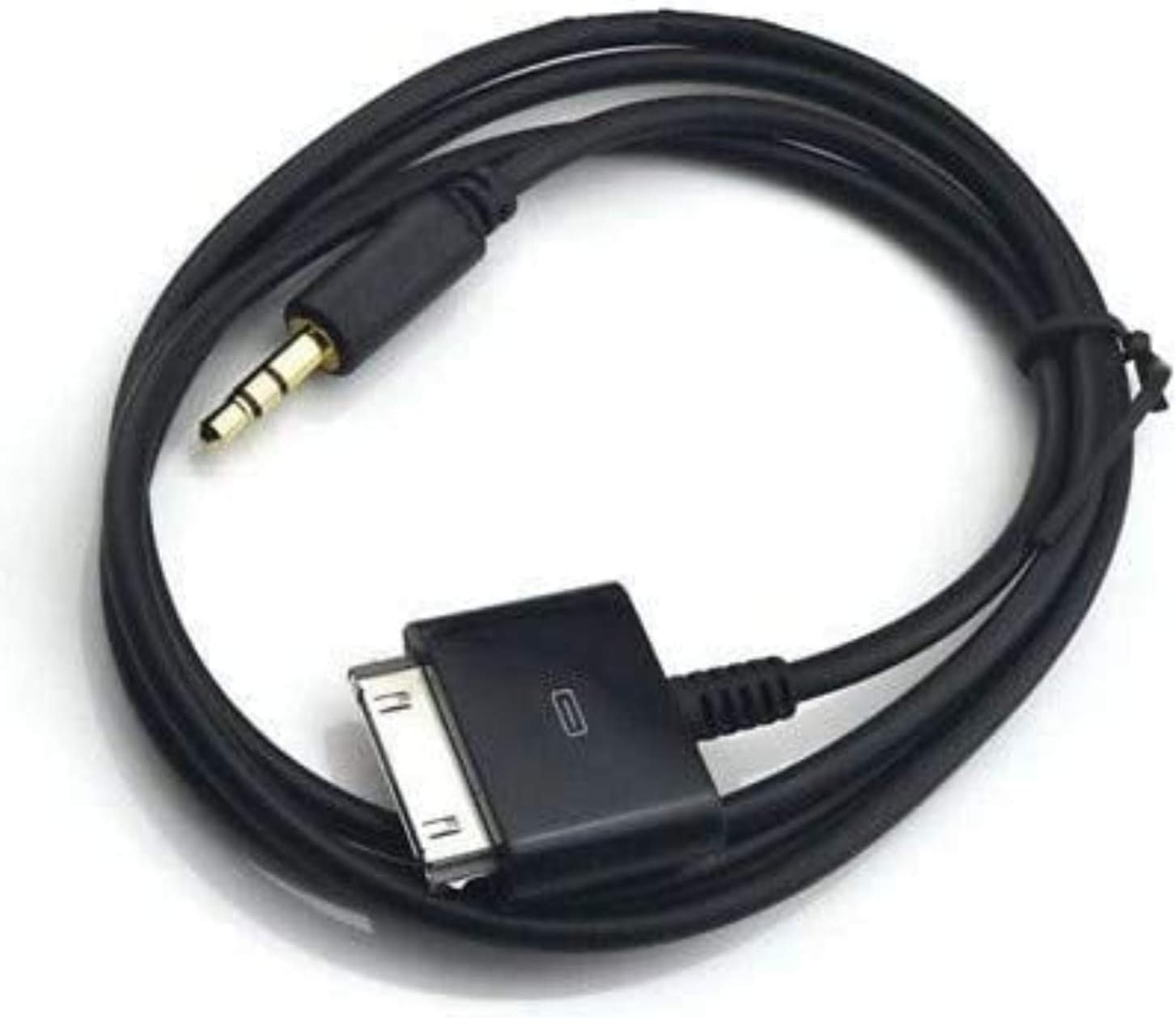 ClipGrip Dock Docking Adapter 30 Pin Male Connection to 3.5mm Male Audio Output AUX Cable, Black.