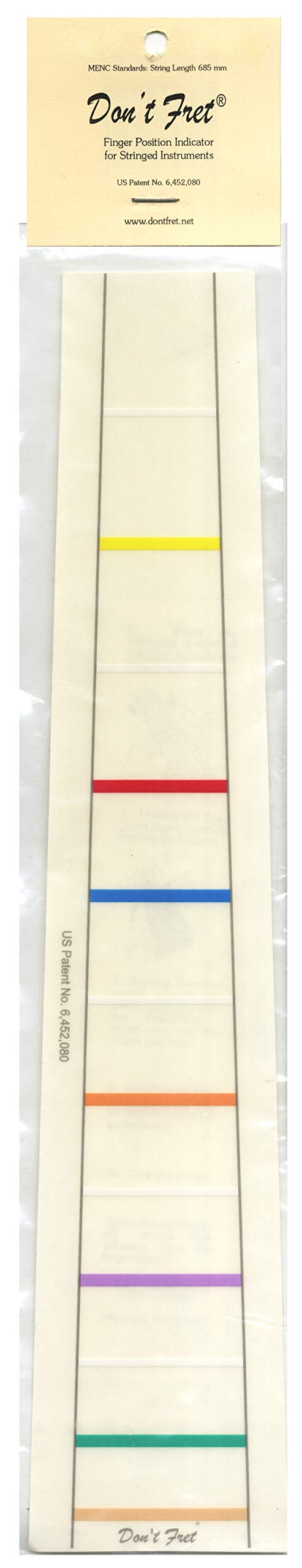 Fingerboard marking DON`T FRET 111, for 1/8 cello, with 12 lines