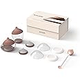 Emulait Baby Bottle Starter Kit Includes 2 Bottles 2 Nipples 2 Caps 2 Lids 2 Responsive Flow Valves, Cleaning Brush - Medium - Shape 2-RFV