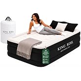 King Koil Air Mattress Twin with Built-in Pump, 20&rdquo; Raised Airbed | Luxury blow up mattress for guests &amp; small spaces &bull; Inflates in 90 seconds &bull; 350 lb capacity &bull; Patented high-speed pump