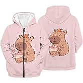 Zarisguat Girls Zip Up Hoodie 3D Printed Hooded Sweatshirt Hoody Coat with Pocket 6-16 Years