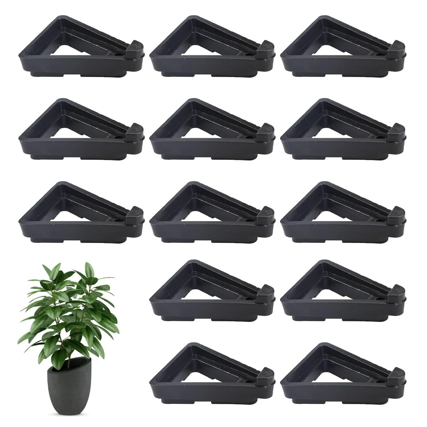 hzbaiyi 12 Pcs Pots Feet Feet Triangle Planter Teet Invisible Flower Pot Risers Non-slip Breathable Hollow Flowerpot Feetf for Outdoor Plant Pots and Flowers