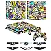 PS4 Slim Controller Skins- Decals for Playstation 4 Slim Games - Stickers Cover for PS4 Slim Console Sony Playstation Four Accessories with Dualshock 4 Two Controllers Skin - Doodle