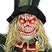 Halloween Haunters Hanging 6 Foot White Pumpkin Head Scarecrow Ghost Reaper with Orange LED Eyes Prop Decoration - Creepy Ghoul Laughs, Evil Blood Face - Haunted House Graveyard Entryway Display