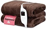 LIVIVO Electric Heated Blanket 160x130cm 9 Heat Settings Timer Auto Shut-Off