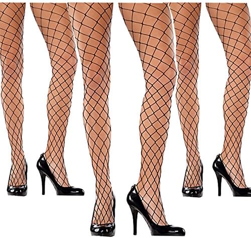 CewanCe Women's 3pairs Big Cross Fishnet Tights Seamless Large Mesh Stockings Net Pantyhose (S022 3 Pairs Black)