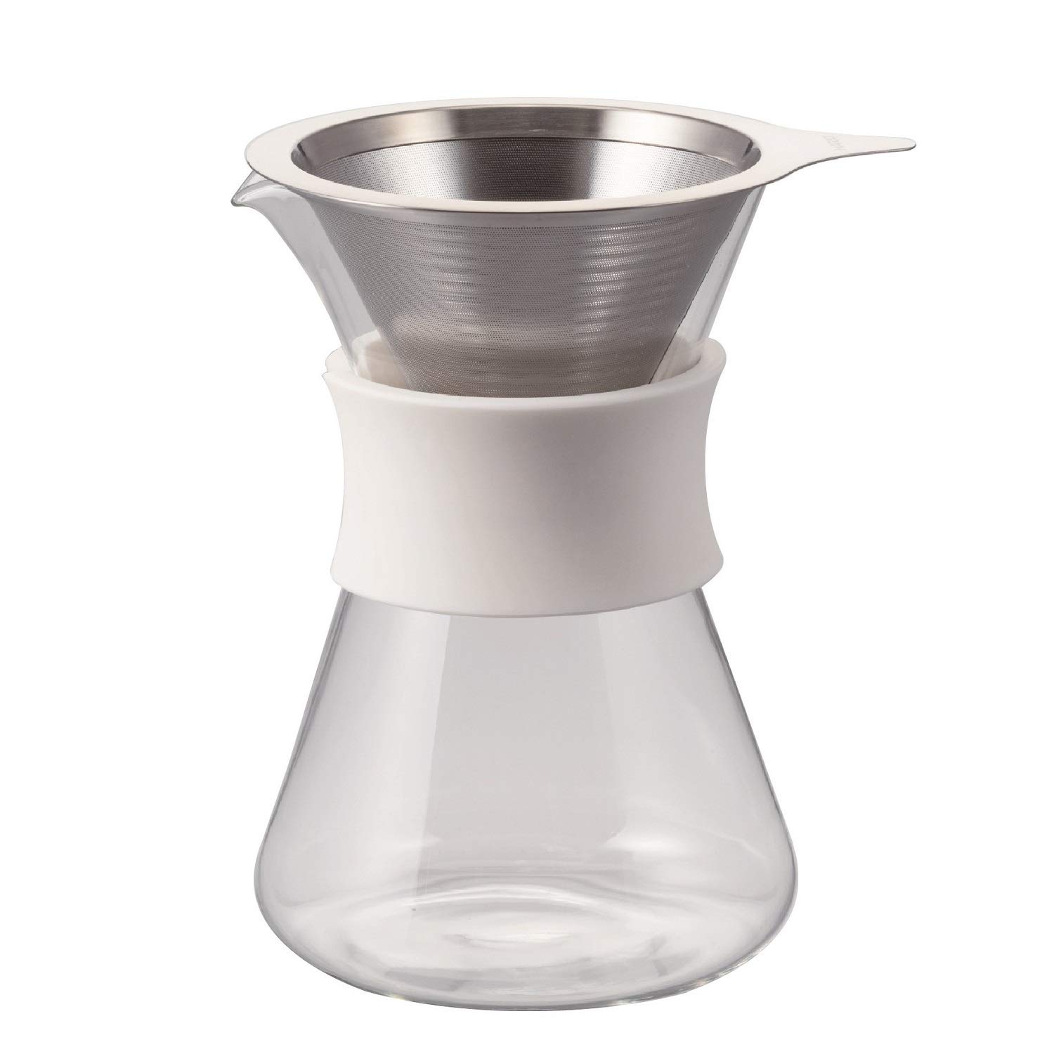 HARIO(ハリオ) ガラスコーヒーメーカー Glass Coffee Maker 実用400ml ホワイト ドリッパー デカンタセット バンド付き S-GCM-40-W商品画像