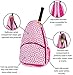 LISH Deuce Tennis Racket Backpack - Women's Geometric Square Printed Tennis Racquet Holder Bag (Rose)
