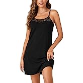 OPOIPIN Women's Full Slip Sexy Lace Chemise Nightgown Babydoll Lingerie Spaghetti Strap Scoop Neck Nightdress