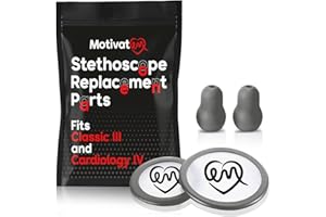 MotivatEM Stethoscope Replacement Part Kit for Littman Stethoscope Classic 3, Cardiology 3 & Cardiology 4 - Fits Classic III, Cardiology III & IV (Grey)