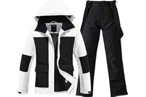 HOTIAN Women's Skisuit Ski Jackets and Pants Set Windproof Waterproof Insulated Snowsuit Winter Warm Snowboarding Snow Coat