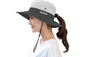 DUKARS UPF 50+ Wide Brim Sun Hat Waterproof UV Protection Bucket Boonie Hat for Women