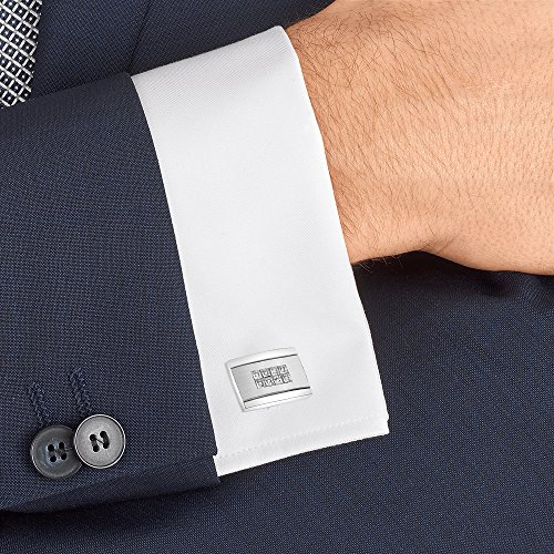 Mr.Van Swarovski Crystal Cufflinks Rectangle Cuff Links Set for Men Wedding Party - Thumbnail 2
