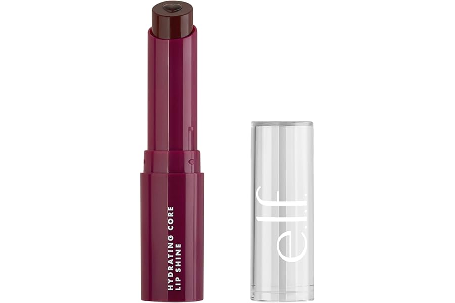 e.l.f. Hydrating Core Lip Shine, Lip Balm For A Sheer Tint Of Color & Soft Shine, Made With Nourishing Vitamin E, Vegan & Cruelty-Free, Ecstatic