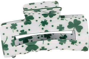 VALICLUD St Patrick's Day Shamrock Hair Claw Clip for Women Lightweight PVC Hair Decoration with Three