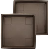 Accent Square Plant Saucer - Durable Plastic Trays for Plants - Stylish Square Tray for Water Drainage - UV Resistant Planter