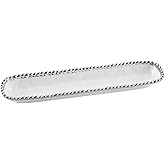 Pampa Bay Porcelain Cracker Cheese and Charcuterie Tray (White and Silver)