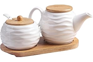 White Porcelain Sugar and Creamer Set, Elegant Ceramic Coffee Serving Set with Sugar Bowl and Cream Pitcher, Milk Creamer and
