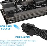 HALOULENI PCIe 8Pin to Dual 8Pin(6+2) Male Power Cable for Corsair PSU view 4