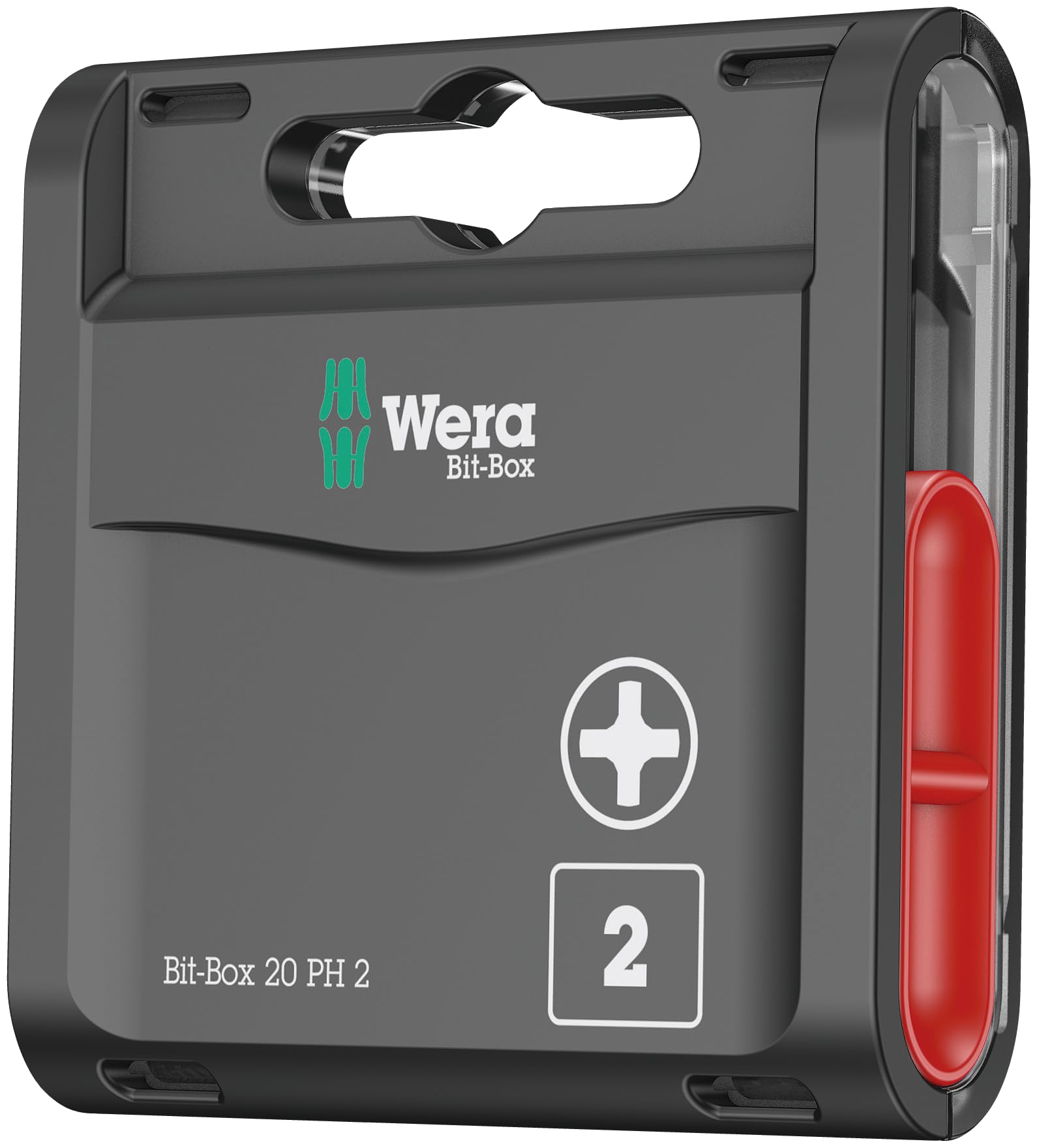 Wera Bit-Box 20 H PH2 Extra Hard bits for drill/drivers, 25mm, 20pc pack, 05057750001 , Black