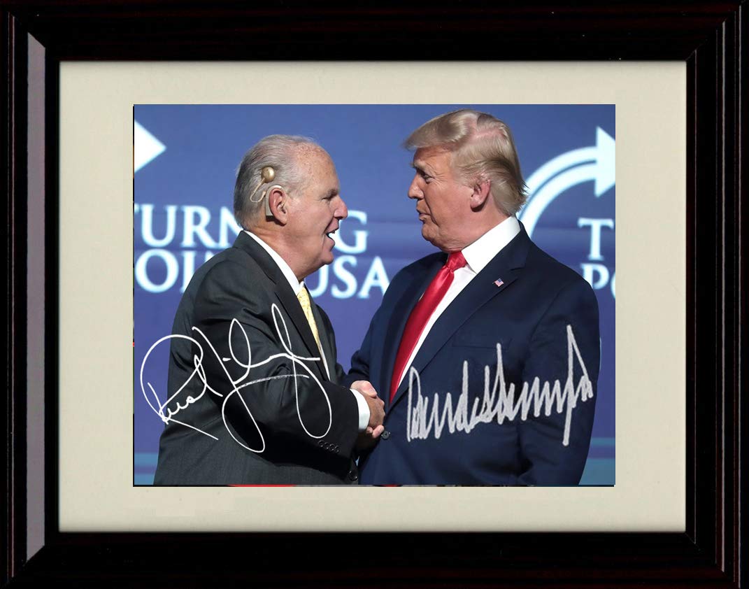 Framed Rush Limbaugh and Donald Trump Autograph Replica Print - Beacons of Democracy