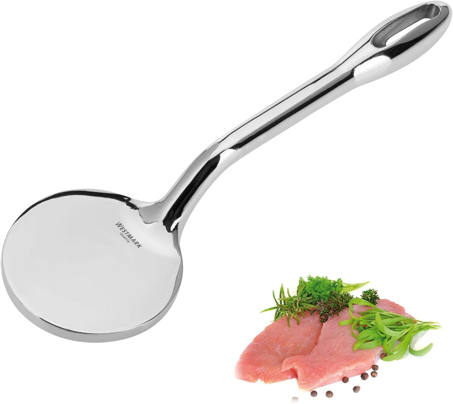 Westmark Fleischklopfer, Länge: 29 cm, Zinkdruckguss, Verchromt, Patscher, Silber, 62142270